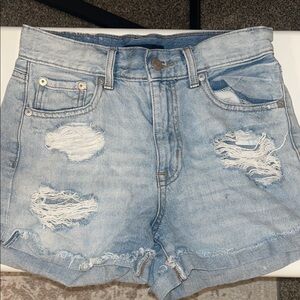 Aeropostale Light Blue Distressed Jean Shorts